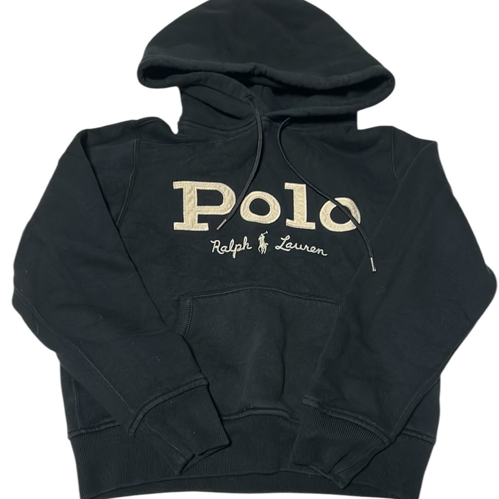 Polo Ralph Lauren Black Hoodie small cotton pullover sweatshirt long sleeve